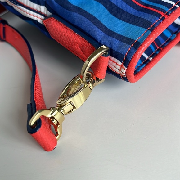 Vera Bradley Preppy Poly Crossbody Tote Bag Cobalt Stripe - Picture 10 of 16